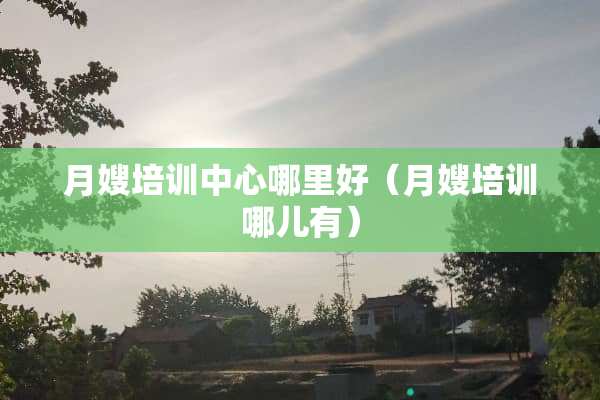 月嫂培训中心哪里好（月嫂培训哪儿有）