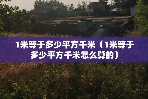 1米等于多少平方千米（1米等于多少平方千米怎么算的）