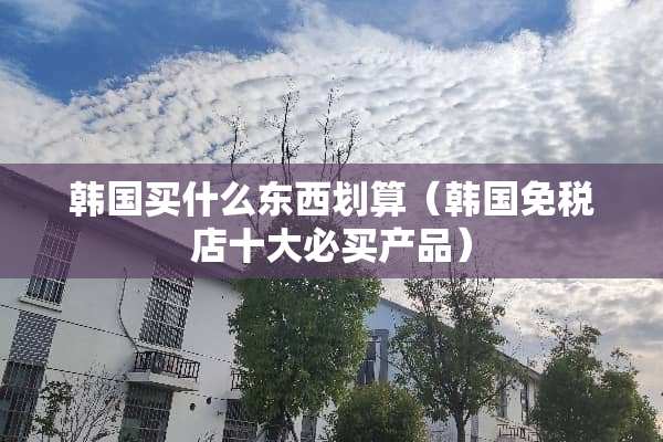 韩国买什么东西划算（韩国免税店十大必买产品）
