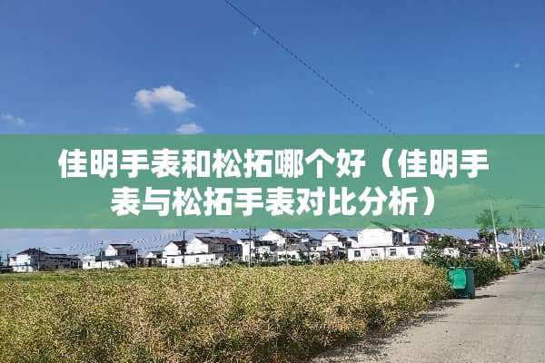 佳明手表和松拓哪个好（佳明手表与松拓手表对**析）
