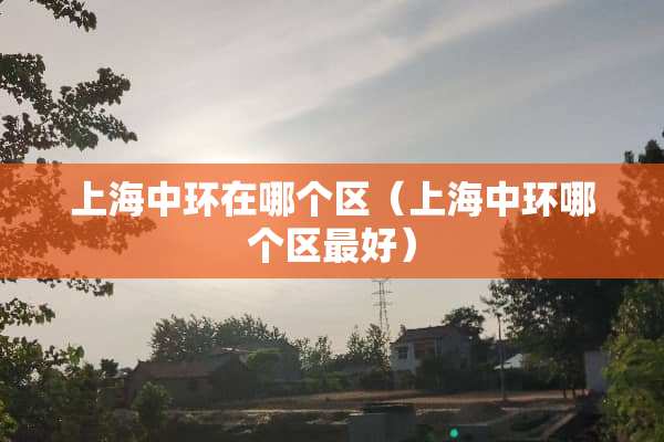 上海中环在哪个区（上海中环哪个区最好）