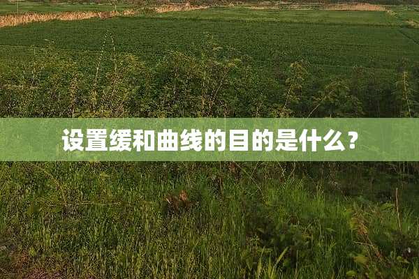 设置缓和曲线的目的是什么？