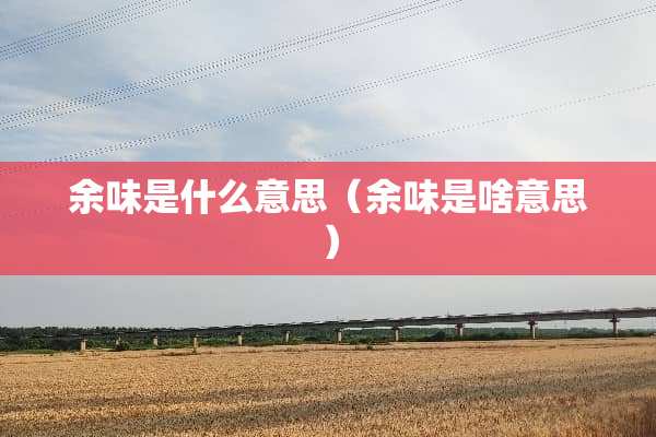 余味是什么意思（余味是啥意思）
