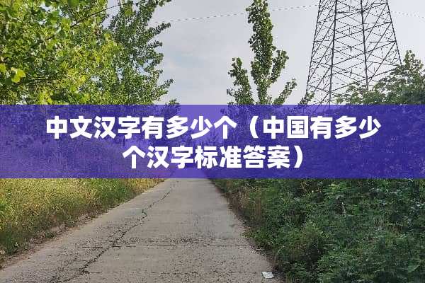 中文汉字有多少个（中国有多少个汉字标准答案）