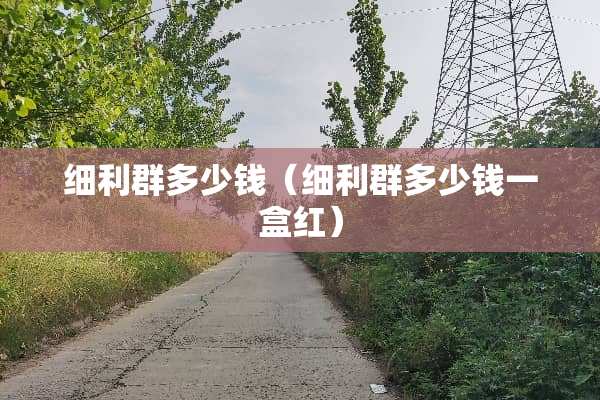 细利群多少钱（细利群多少钱一盒红）