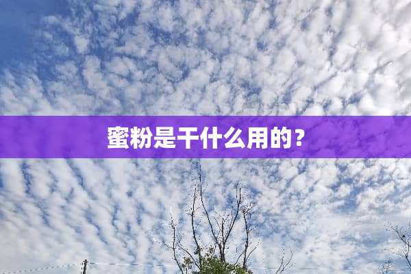 蜜粉是干什么用的？