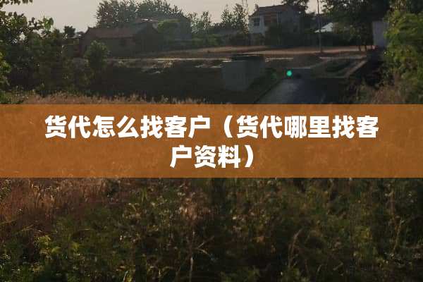 货代怎么找客户（货代***客户资料）