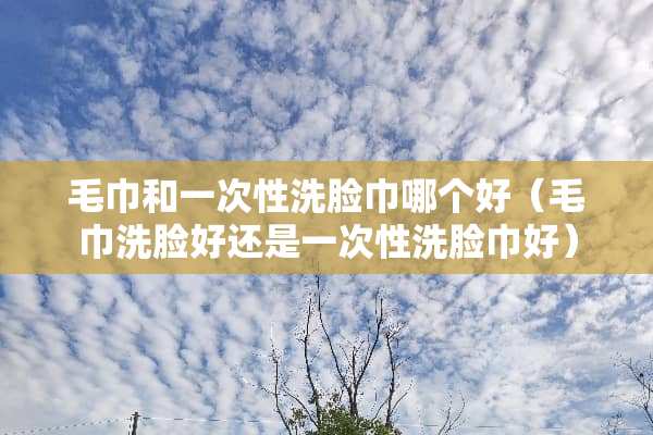 毛巾和一次性洗脸巾哪个好（毛巾洗脸好还是一次性洗脸巾好）
