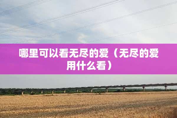 哪里可以看无尽的爱（无尽的爱用什么看）