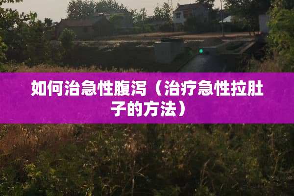 如何治急性腹泻（治疗急性拉肚子的方法）