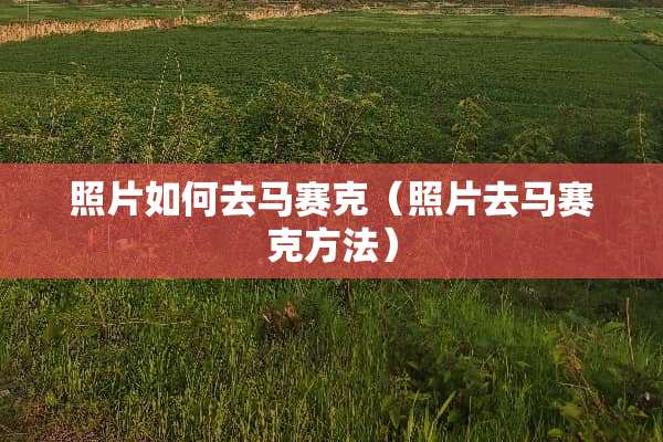 照片如何去马赛克（照片去马赛克方法）