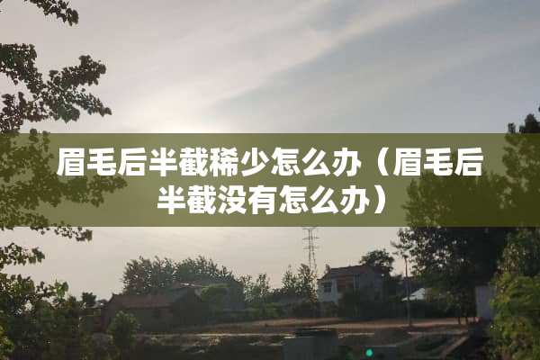 眉毛后半截稀少怎么办（眉毛后半截没有怎么办）