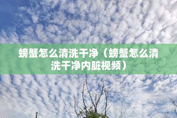 螃蟹怎么清洗干净（螃蟹怎么清洗干净内脏视频）