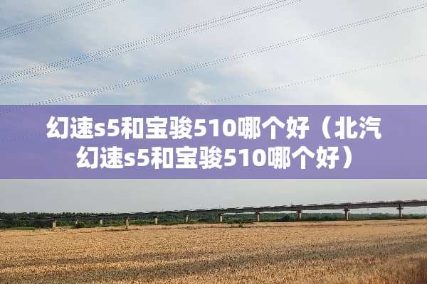 幻速s5和宝骏510哪个好（北汽幻速s5和宝骏510哪个好）