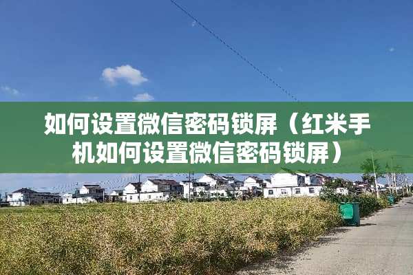 如何设置微信密码锁屏（红米手机如何设置微信密码锁屏）
