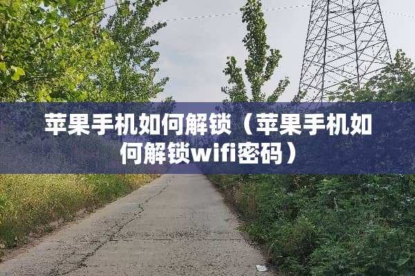 苹果手机如何解锁（苹果手机如何解锁wifi密码）