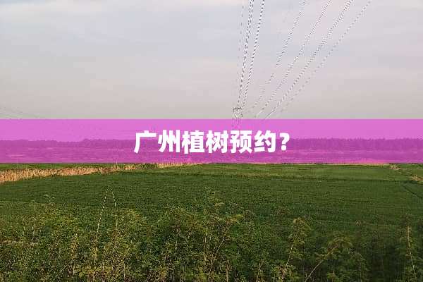 广州植树预约？