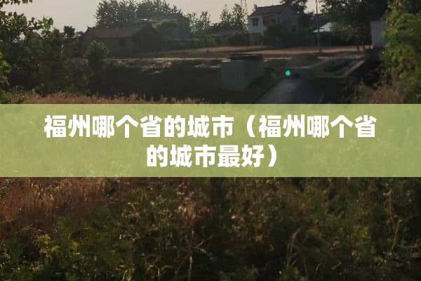 福州哪个省的城市（福州哪个省的城市最好）