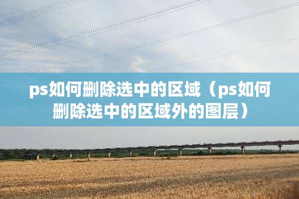 ps如何删除选中的区域（ps如何删除选中的区域外的图层）