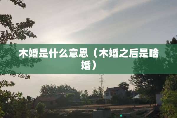 木婚是什么意思（木婚之后是啥婚）