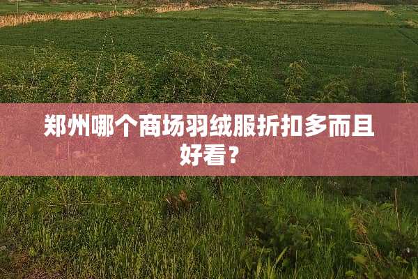 郑州哪个商场羽绒服折扣多而且好看？
