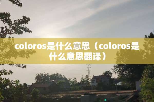 coloros是什么意思（coloros是什么意思翻译）