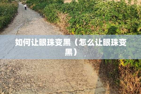 如何让眼珠变黑（怎么让眼珠变黑）