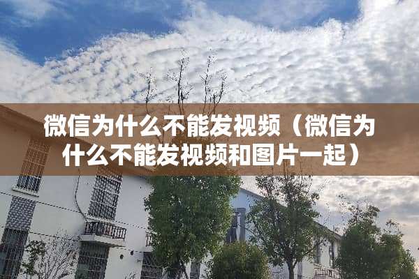 微信为什么不能发视频（微信为什么不能发视频和图片一起）