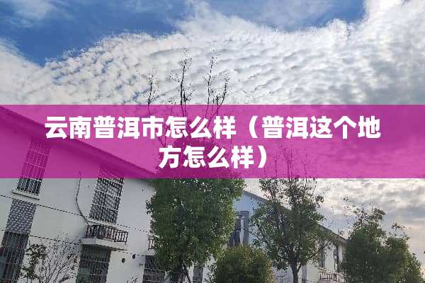 云南普洱市怎么样（普洱这个地方怎么样）