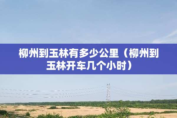 柳州到玉林有多少公里（柳州到玉林开车几个小时）