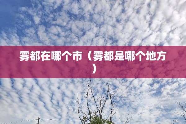 雾都在哪个市（雾都是哪个地方）