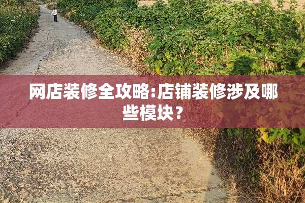 网店装修全攻略:店铺装修涉及哪些模块？