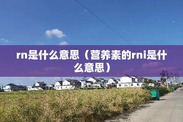 rn是什么意思（营养素的rni是什么意思）