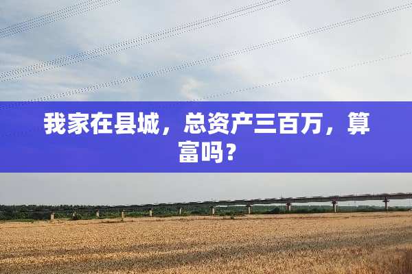 我家在县城，总资产三百万，算富吗？