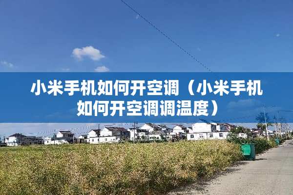 小米手机如何开空调（小米手机如何开空调调温度）