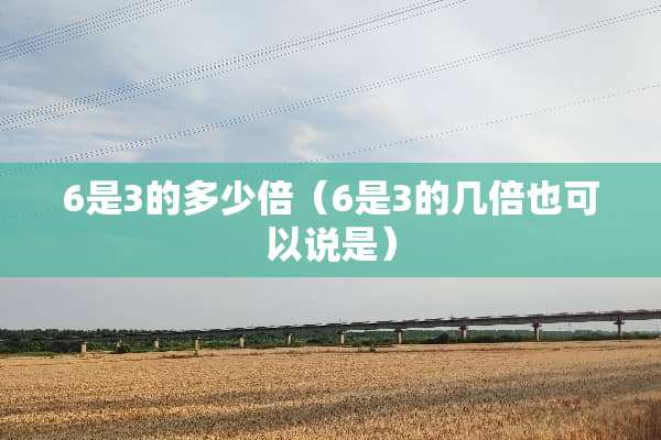 6是3的多少倍（6是3的几倍也可以说是）
