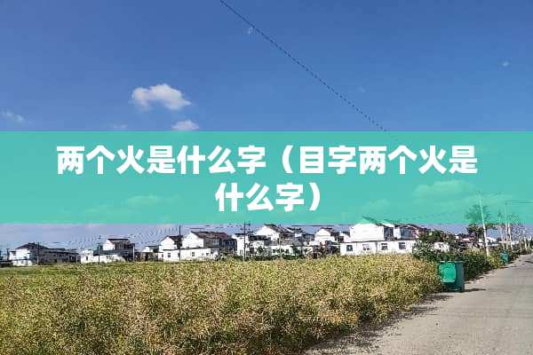 两个火是什么字（目字两个火是什么字）