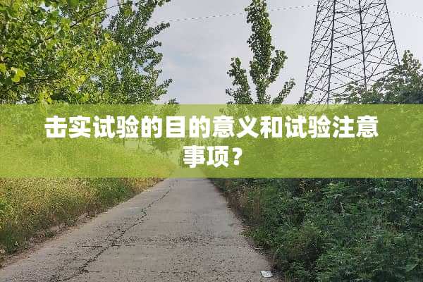击实试验的目的意义和试验注意事项？