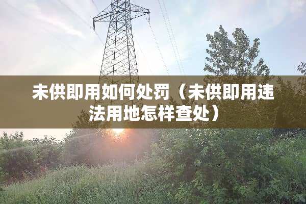 未供即用如何处罚（未供即用违法用地怎样查处）