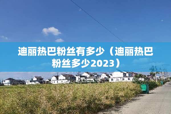 迪丽热巴粉丝有多少（迪丽热巴粉丝多少2023）