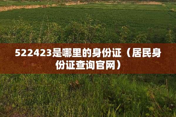 522423是哪里的***（居民***查询官网）