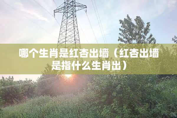哪个生肖是红杏出墙（红杏出墙是指什么生肖出）