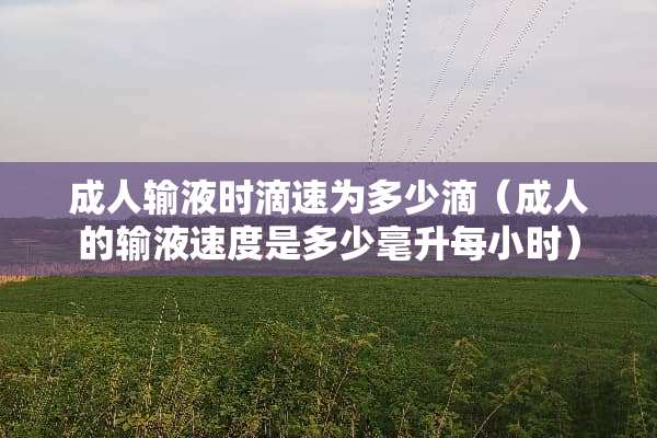 **输液时滴速为多少滴（**的输液速度是多少毫升每小时）