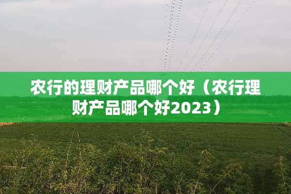 农行的理财产品哪个好（农行理财产品哪个好2023）