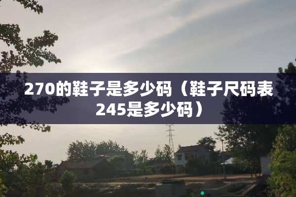 270的鞋子是多少码（鞋子尺码表245是多少码）
