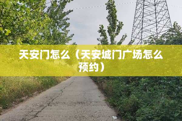 ***怎么（天安城门广场怎么预约）