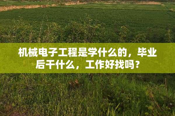 机械电子工程是学什么的，毕业后干什么，工作好找吗？