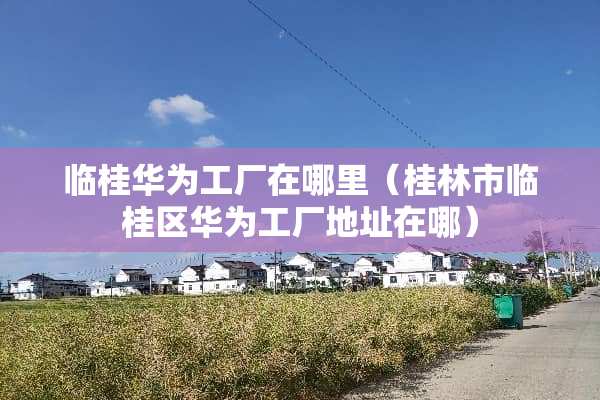 临桂华为工厂在哪里（桂林市临桂区华为工厂地址在哪）