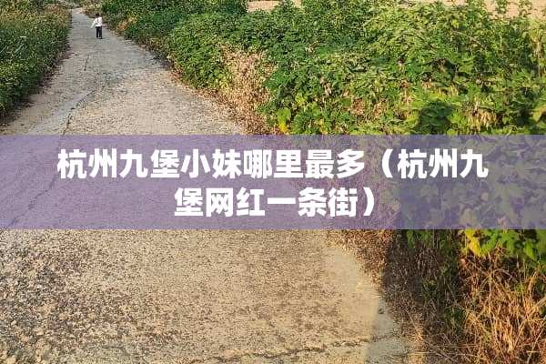 杭州九堡小妹哪里最多（杭州九堡网红一条街）