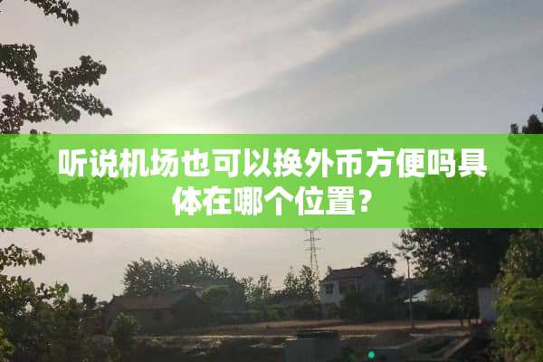 听说机场也可以换外币方便吗具体在哪个位置？